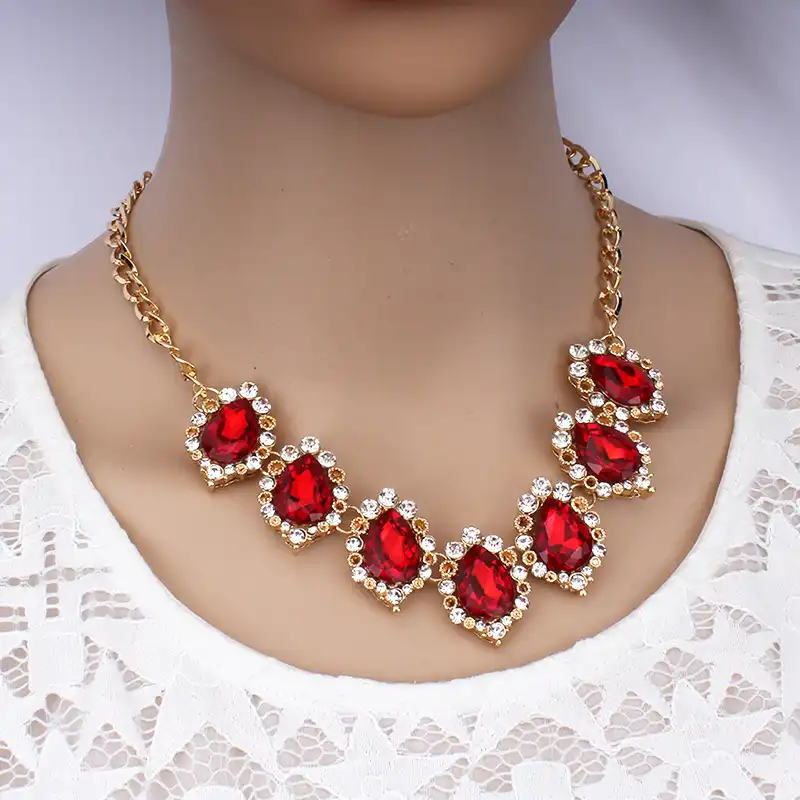 Detail Feedback Questions About Jiayijiaduo Wedding Dress Jewelry Jiayijiaduo Wedding Dress Jewelry Set For Glamour Women Crystal Necklace Earrings Gold Color