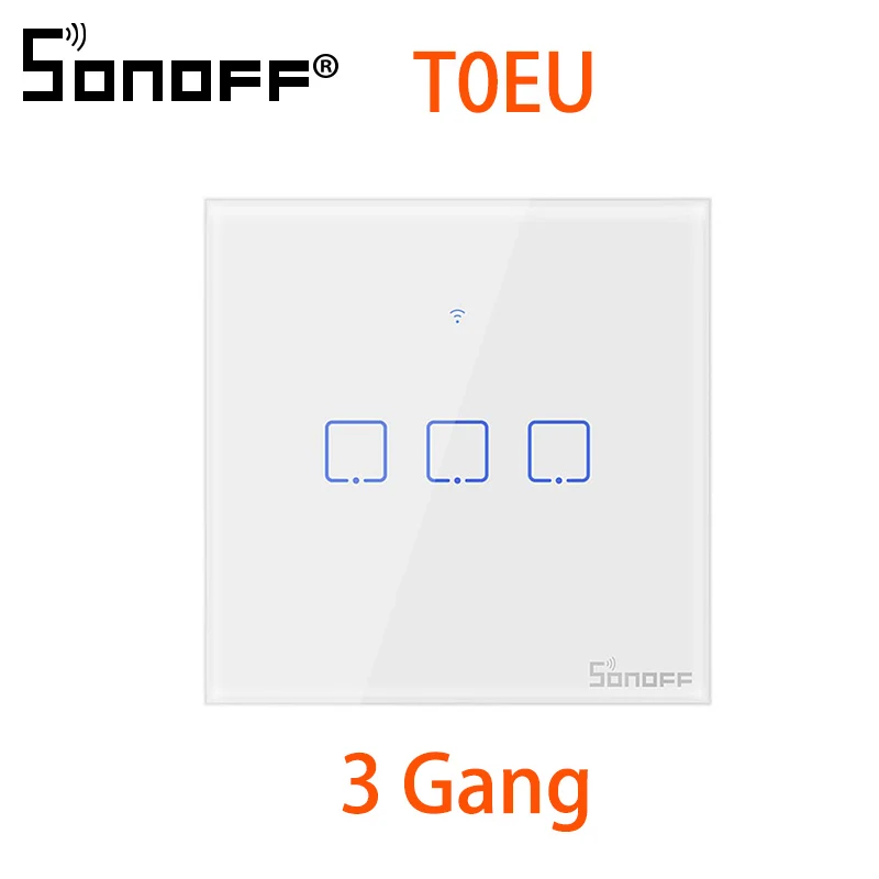 SONOFF T0 EU US UK TX Wifi сенсорный настенный светильник, беспроводной переключатель, базовый умный дом, голосовое/приложение, дистанционное управление, работа через Alexa Google Home - Комплект: T0EU3C-TX