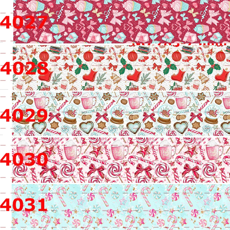 

10yards - different size -CHRISTMAS ribbon -Christmas/snow/lolipop/simple cute pattern grosgrain ribbon