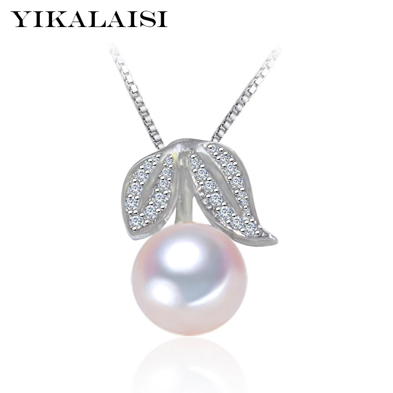 

YIKALAISI 925 sterling silver jewelry NEW 100% natural freshwater pearl necklace pendant neckalce zircon for women girls