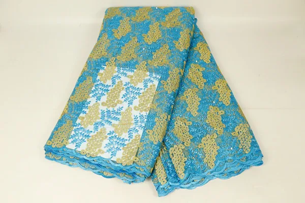 blue yellow Роскошная нигерийская кружевная ткань, французская кружевная ткань для свадебных вечерних платьев, последние африканские тюлевые кружева с камнями - Цвет: blue yellow