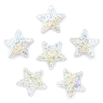 

100Pcs Shining Colorful Silver Star Cloth Applique Sew On Patch for Children Shirt Jacket Jeans Dress Bags DIY Accessories F10