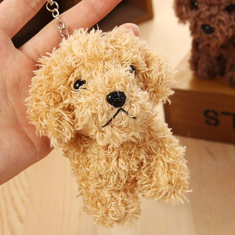 12 см имитация плюшевой собаки пуделя плюшевые игрушки животное Suffed кукла брелок кольцо подвесные плюшевые игрушки для рождественского подарка