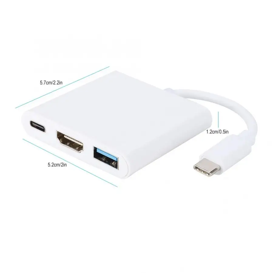 3-в-1 Тип с разъемами типа C и HDMI+ USB3.0+ зарядка PD Порты и разъёмы многофункциональный концентратор адаптер конвертер Лидер продаж