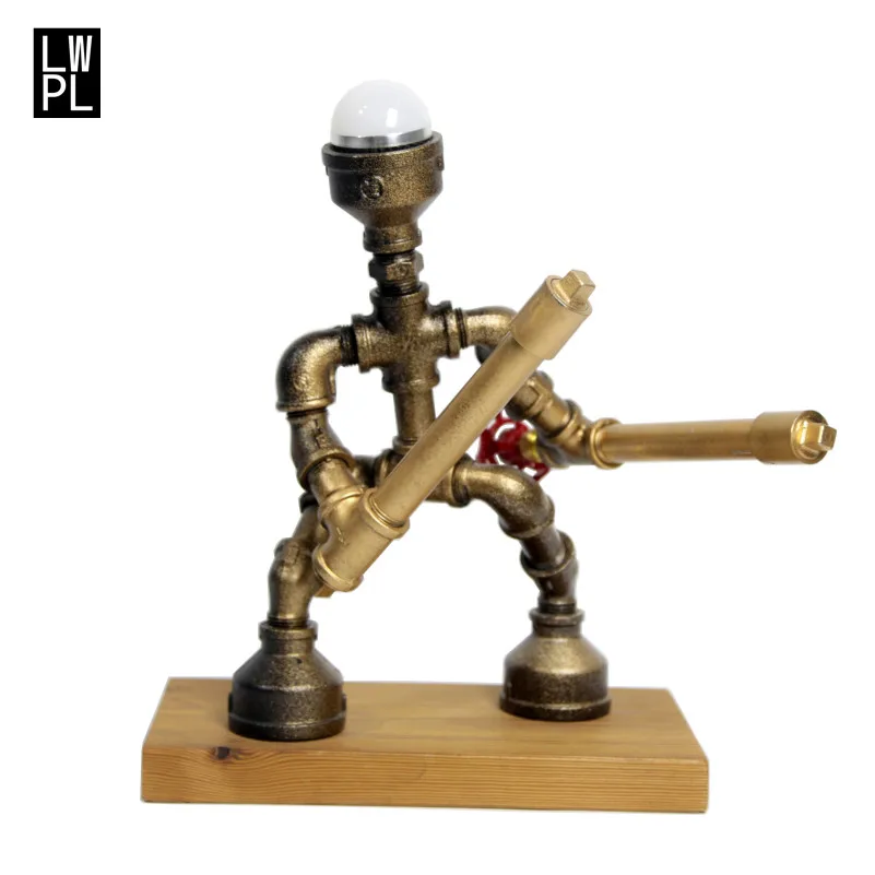 

Water Pipe Table Lamp Samurai Series LED Cold and Warm Light Creative Decor Standing Lamp for Boys Industrial Desk Lighting