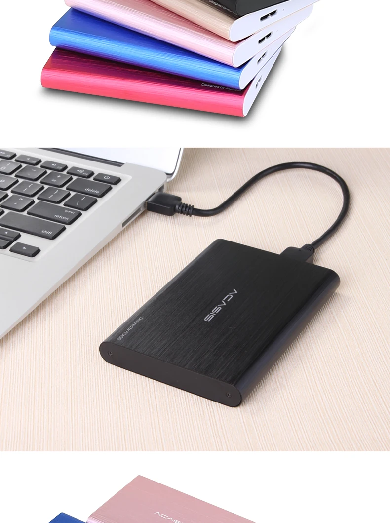 Acasis FA-08US 2,5 дюйма SSD корпус жесткого диска SATA для USB3.0 механический твердотельный накопитель коробка Алюминий жесткого диска SATA HDD корпус 5 Гбит/с, Поддержка 4 ТБ