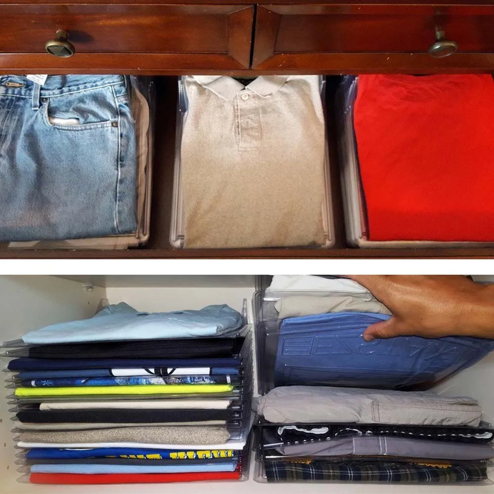 

10pcs/set Foldable Clothes Folder Arrangement T Shirts Jumpers Fold Organizer T-Shirt Storage Rack Office Home Clothing Board