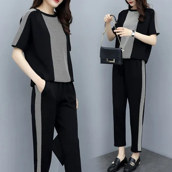 

Casual Tracksuit Women Two Piece Set Fashion Conjunto Feminino Ensemble Femme Survetement Woman Suit Year-old Female Costume