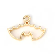 Дорин коробка цинковый сплав открытой спиной ободок подвески для смолы золото Цвет модные Bat животных 30 мм(1/") x 20 мм(6/8"), 5 шт