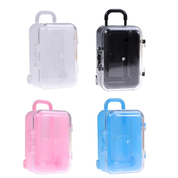 

4Pcs Luggage Shape Candy Box Plastic Party Favor Creative Suger Gift Box (White, Pink, Light Blue and Black)
