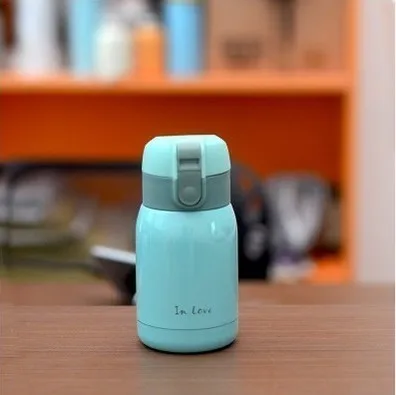 Модный термос из нержавеющей стали, мини-Вакуумная чашка, портативная детская бутылка для воды, модные термосы, кофейная кружка для чая в подарок - Цвет: blue 180ml