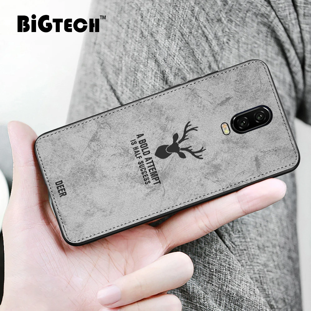 

BiGTECH For OnePlus 6T 5T Cloth Matte Case for Oneplus 5 6 5T 6T Cover Shell TPU Leather Soft Protective Case for oneplus Coque