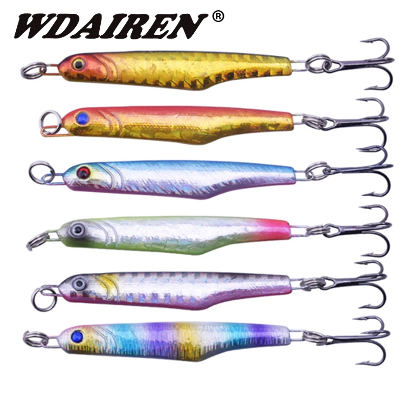 

6Pcs/lot vibration Metal Fishing Lure set 65mm 15.5g Spoon Rotary Jigs Sinking Wobblers Bass Lure kit Artificial Lead baits