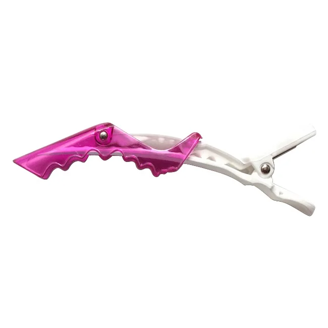 TFGS 10 x Crocodile Hairdressing Sectioning Clamp Hair Styling Hair Clips Rose Red White