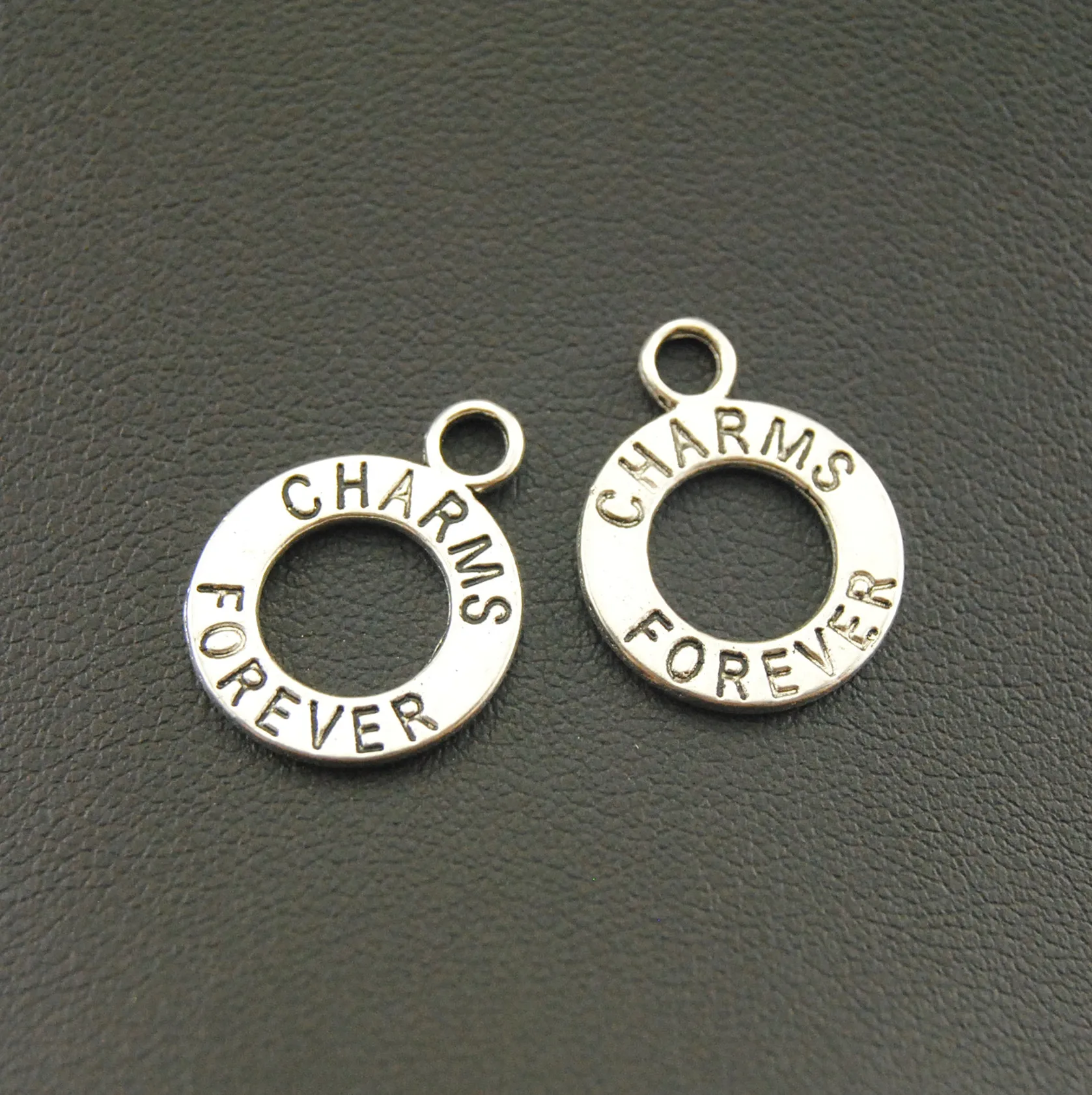 Buy 10pcs Zinc Alloy Antique Silver Circle Charms