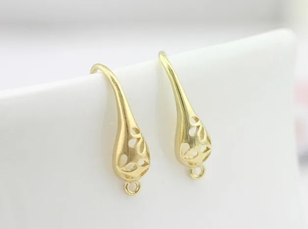 6 قطع (3 pair) 20x11 ملليمتر الذهب الألوان مطلي الأذن السنانير القرط أسلاك ل اليدوية النساء الأقراط الأزياء والمجوهرات (T6-01)