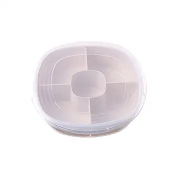 

1 pc Dried Fruit Box Separable 5 Grids Double-layer Moisture-proof Wheat Straw Fruits Tray Food Plate with Lid