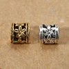 50pcs/lot Hole Size 4mm Antique Gold/Silver Color Charm Beads for Jewelry Metal Big Hole Beads fit Bracelet Necklace Jewelry ► Photo 1/6