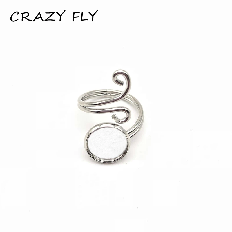 

CRAZY FLY 1pc 12mm Ring Base Adjustable Ring Settings Wedding Rings Round Type Base DIY Ring Accessories