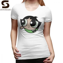 Powerpuff футболка Buttercup футболка с коротким рукавом фиолетовая женская футболка с большим рисунком О-образным вырезом Kawaii уличный стиль женская футболка