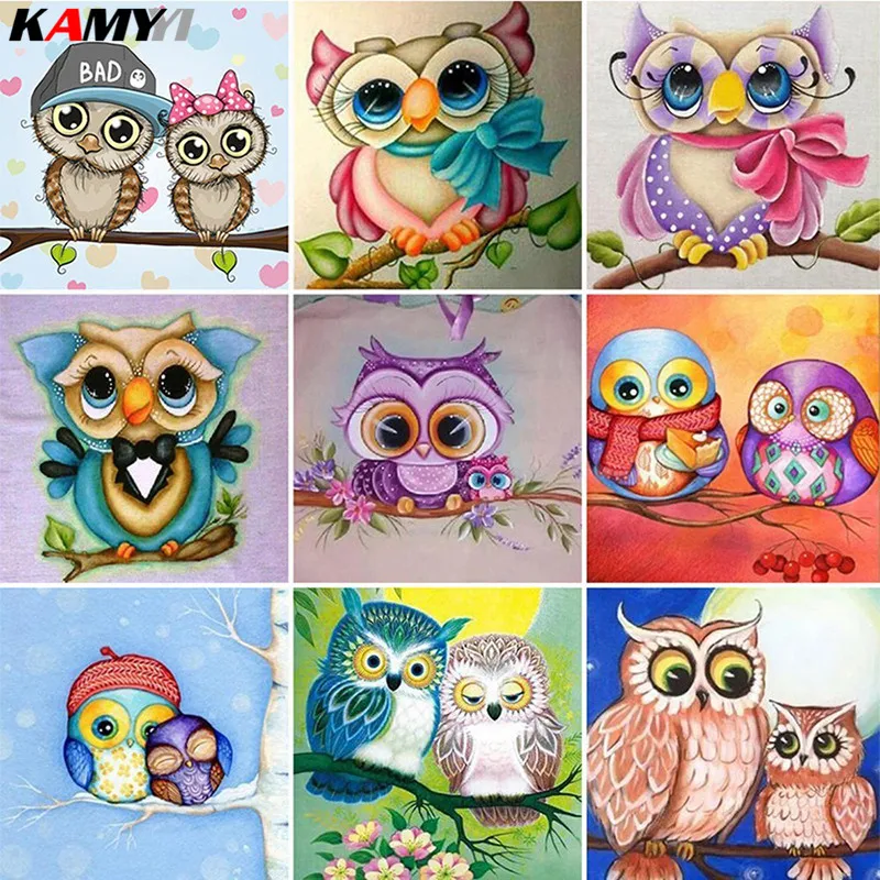 

Diamond Embroidery Animals Mosaic Pictures Owl Diamond Painting Cross Stitch Cartoon 5D DIY Rhinestones Full Square Drill XY1
