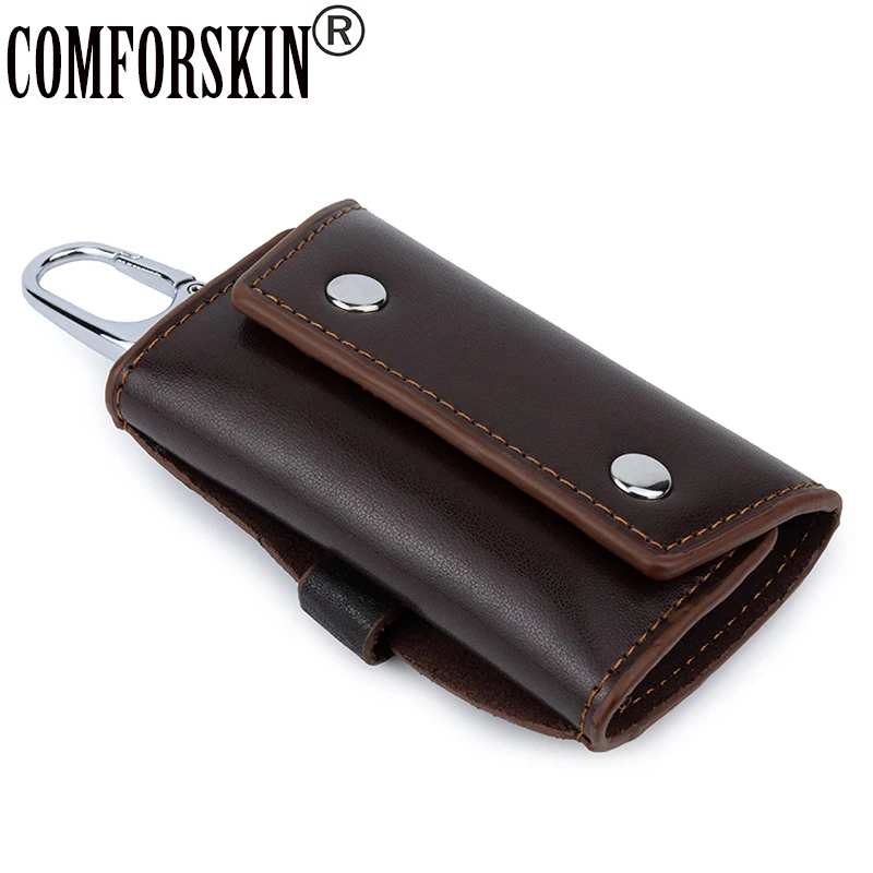 

COMFORSKIN New Arrivals Real Leather Men Key Housekeepers Multi-function Key Wallet Cowhide Key Chain Wallet Card Holder 2018