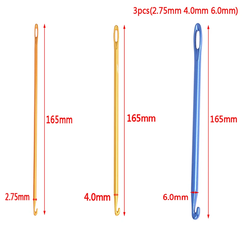 1 шт./3 шт. 2,75 мм 4,0 мм 6,0 мм алюминиевый крючок для вязания крючком в стиле «Афган», «сделай сам», инструмент крючок с глазом, вязание и шитье крючок для вязания