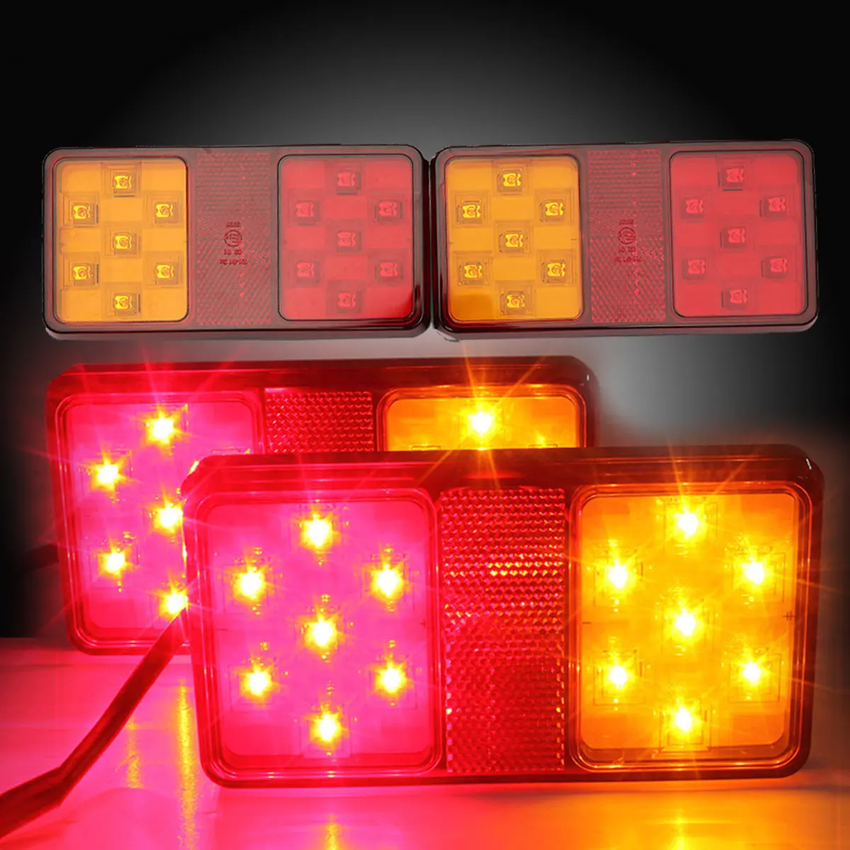 2 X12V LED Reflector Rear Trailer Truck Tail Brake Stop Marker