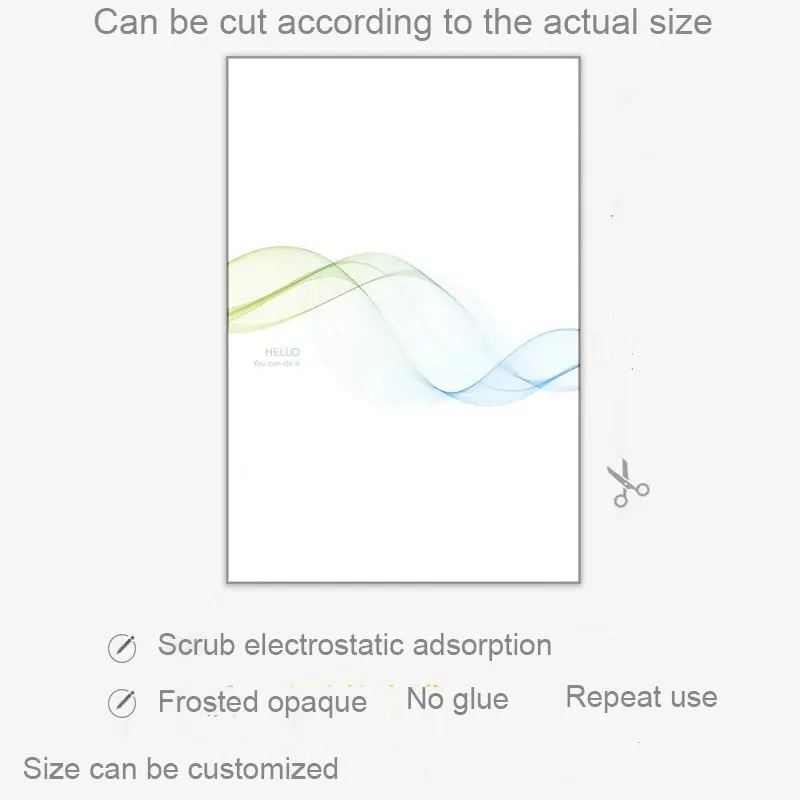 Волна очки для офиса фильм витражное окно непрозрачная наклейка статический цепляются Декор конфиденциальности пользовательский размер Конференц-зал раздвижные двери наклейки - Цвет: 60(w)x80cm(h)