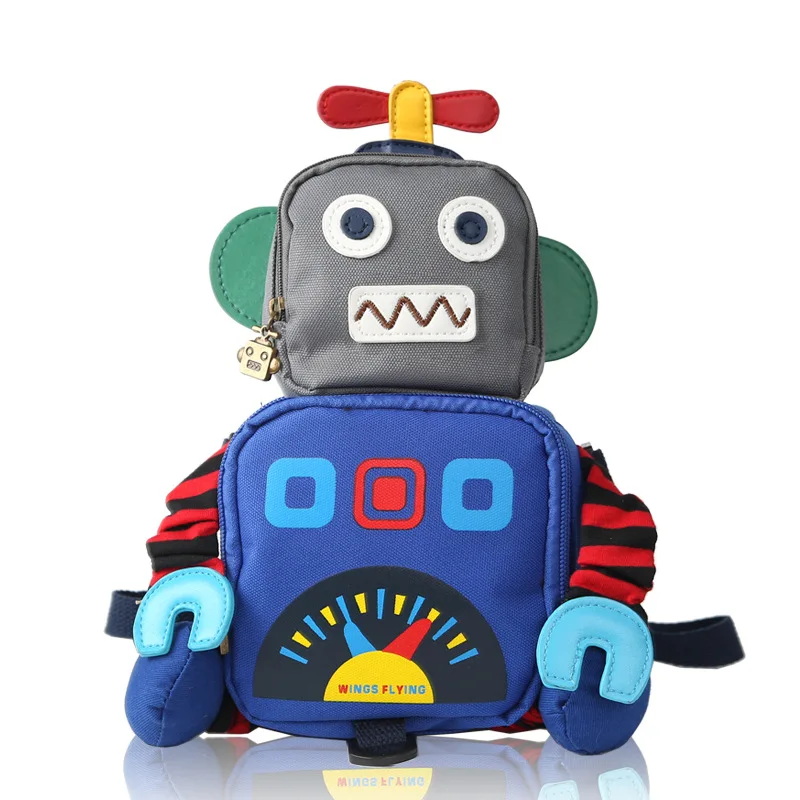 

1-4 Yrs Children Backpacks 2018 3D Robot Anti-lost Kids Kindergarten Backpack School Child Bags For Baby Boys And Girls Mochila