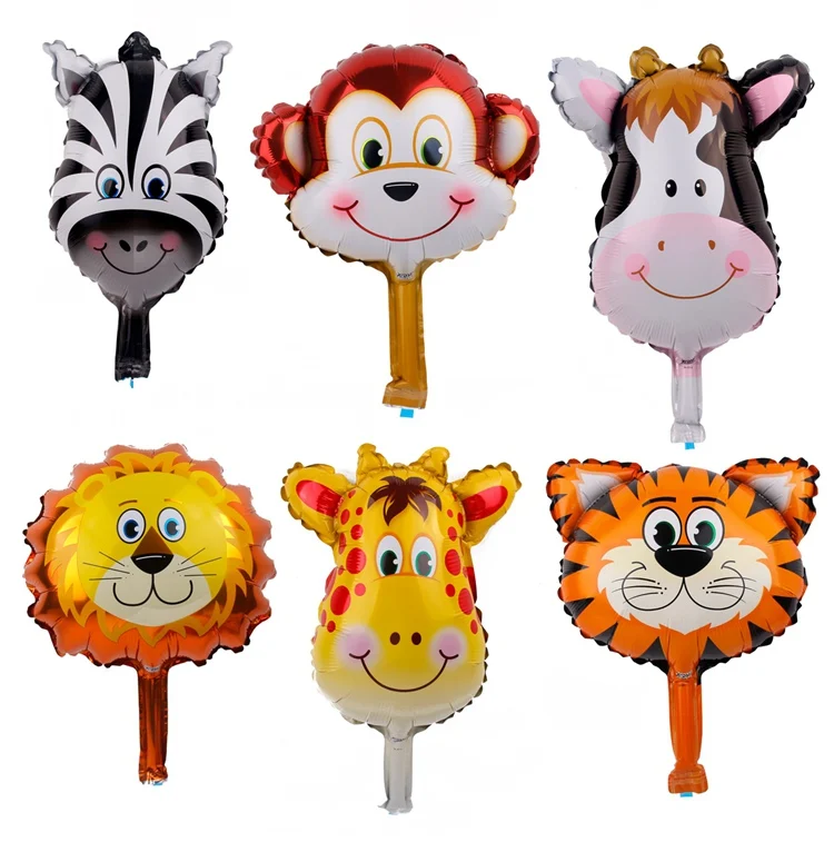 

6pcs/lot Cute Jungle Foil Animal Balloons Lion Monkey Deer Helium Balloon Kids Favors Birthday Party Decoration Ballon