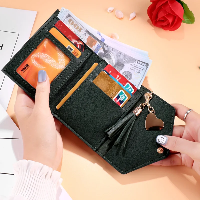 Mini Tassel Wallet Women Fashion Purse Female Short Mini Wallets Korean Students Lovely Purse Female Small Wallet for Women Mini Tassel Wallet Women Fashion Purse Female Short Mini Wallets Korean Students Lovely Purse Female Small Wallet for Women