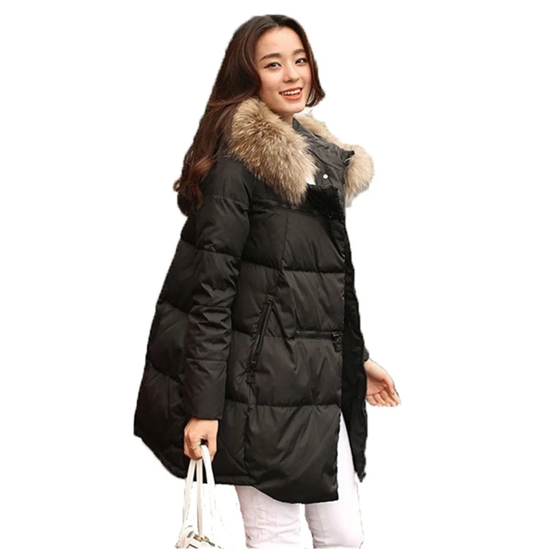 Hot sale 2016 winter women Coats & Jackets Fur collar Hooded Parka Winter solid color Down ...