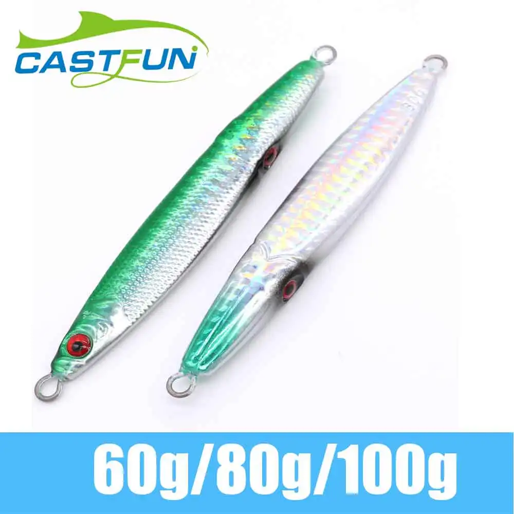 CASTFUN 60g 80g 100g Metal Jig Fishing Lure 3 Eyes Slow Jig Saltwater  Fishing Lure Fishing Tackle