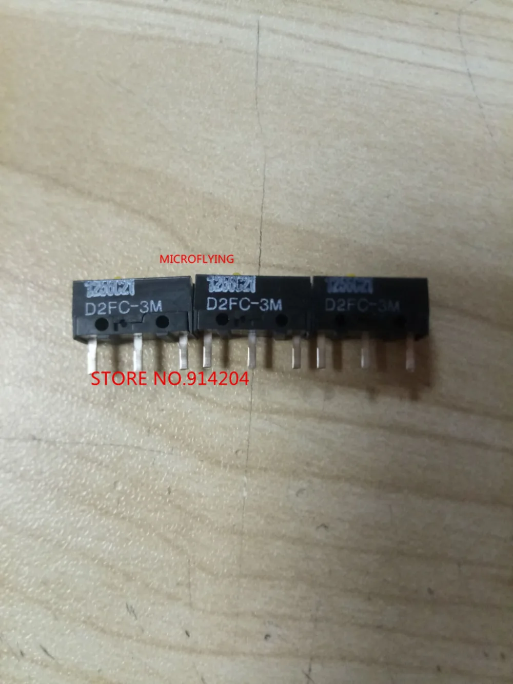5pcs Brand new mouse micro switch D2FC-3M button domestic yellow point 0.74N | Электроника
