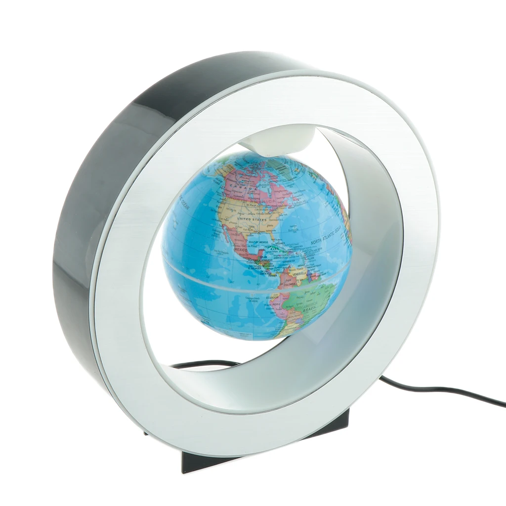LED Magnetic Levitation Globe Lamp Decoration 6 Inches Bedroom Bookcase Night Light Home Decor