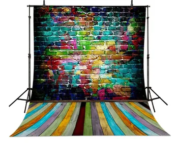 

Colored WOOD Brick WALL photo backdrop Vinyl cloth High quality Computer printed Wooden Backgrounds