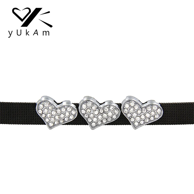 Ювелирные изделия YUKAM Full Crystal Стразы подвески в форме сердца для кожаного