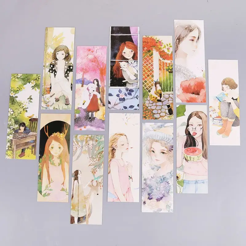 

30pcs Girl Bookmarks Paper Page Notes Label Message Card Book Marker School Supplies Stationery