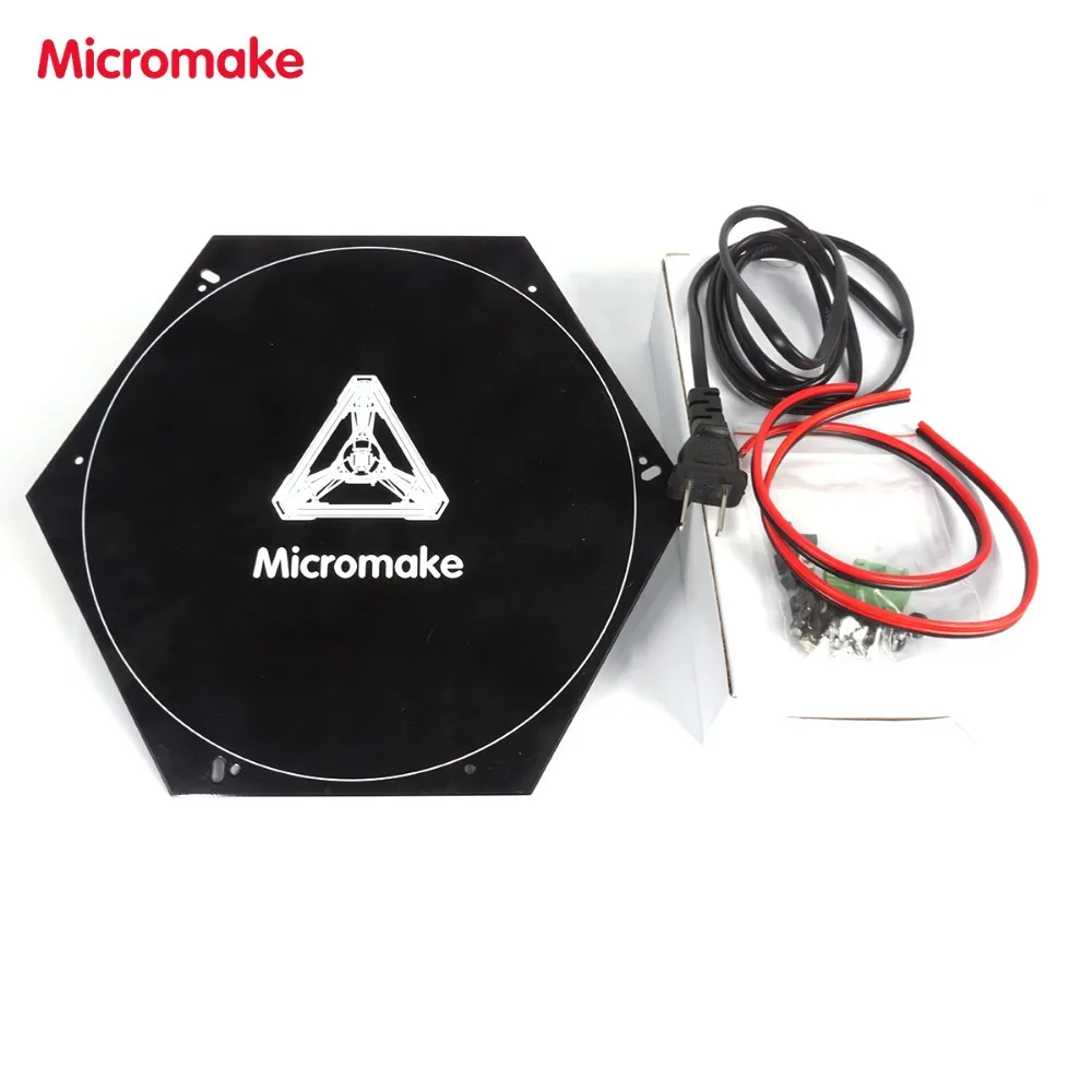 Micromake 3D Запчасти для принтера принтер Тепловая кровать с 12 В блок питания