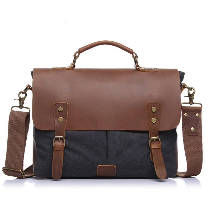 

BERAGHINI Brand Business briefcase Vintage Messenger shoulder Bag for Men and Women Canvas Satchel Laptops Bag Unisex Handbags