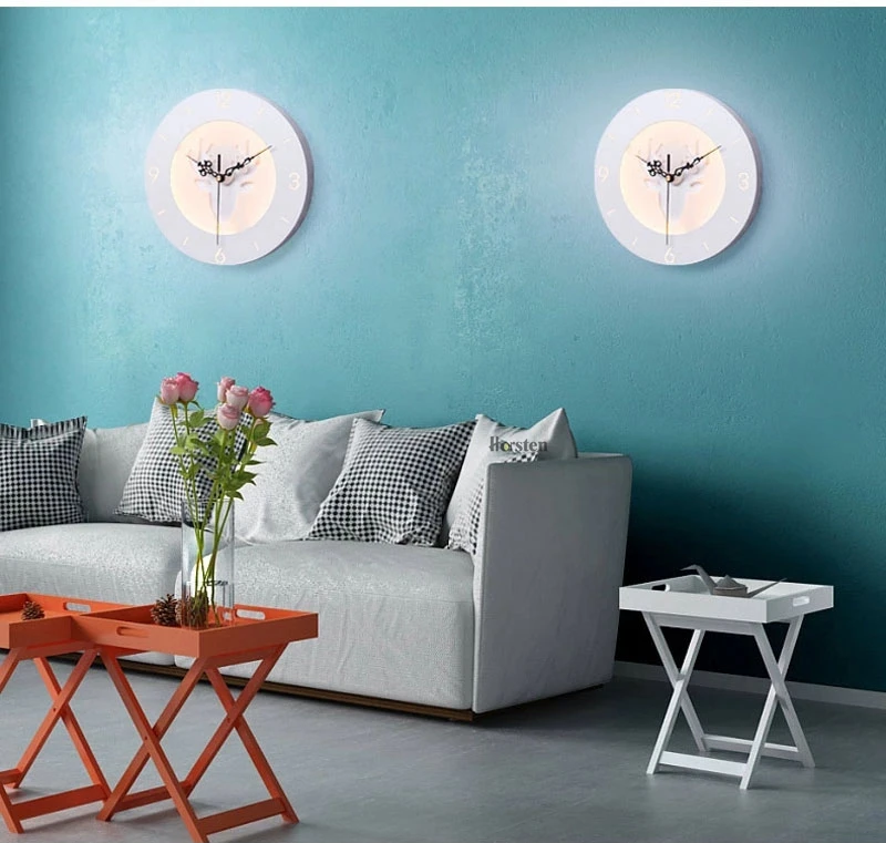 Modern Creative Clock Design LED Wall Lamp Nordic Simple Decorative Wall Lights For Living Room Bedroom Kids Room Aisle (5)