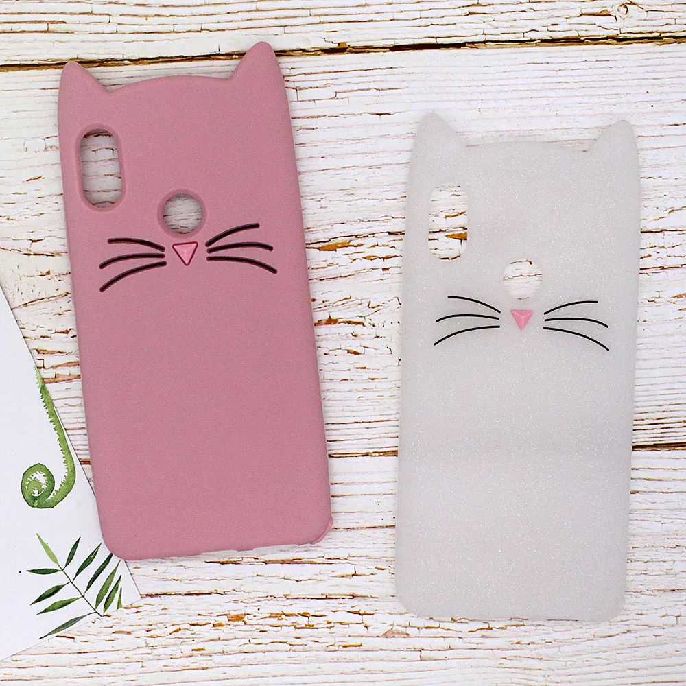 For Redmi Note 5 Pro Case Luxury Cute Cartoon Animal Beard Cat Ear Cover On For Xiaomi note 3 5X A1 6 5A Plus Cases Coque Fundas