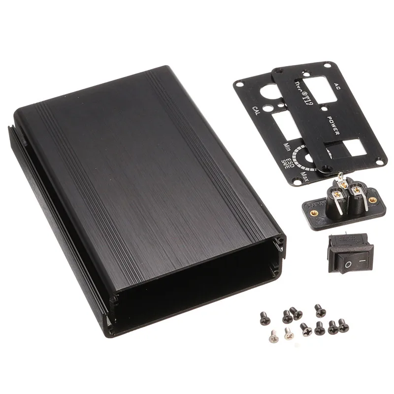 DIY-T12-Digital-Soldering-Iron-Station-Aluminum-Black-Shell-Case-Power-Socket-Switch