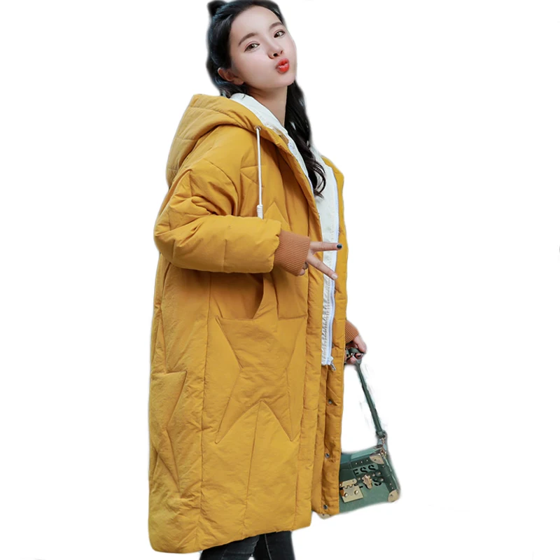 Для женщин теплая длинная парка 2018 зимняя женская мода BF хлеб пальто Outwears дамы Повседневное Свободные Твердые куртка с капюшоном пальто D643