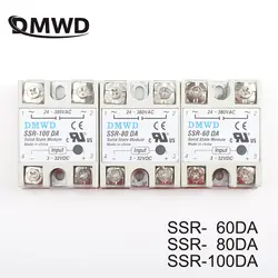 Твердотельные реле SSR-60DA SSR-80DA SSR-100DA 60A 80A 100A 3-32 V DC до 24-380 V AC ССР 60DA 80DA 100DA