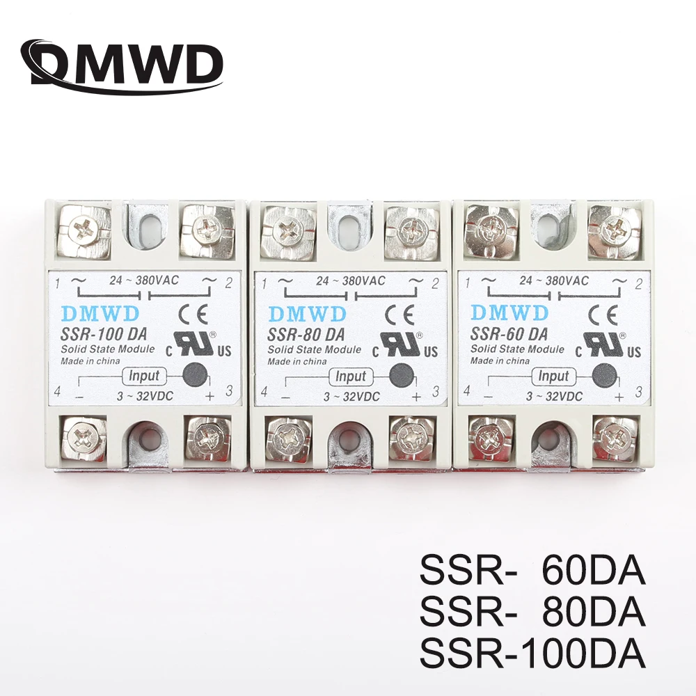 Твердотельное реле Φ 60A 80A 100A 3 32V DC TO 24 380V AC SSR 60DA 80DA 100DA|Реле| |