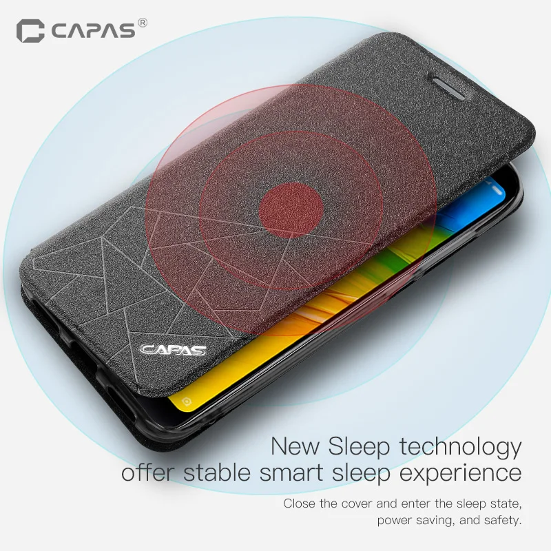 

CAPAS Redmi 5 Plus Case Cover Flip Smart PU Leather + TPU for Xiaomi Redmi5 Plus Funda Sleep/Wake Stand Holder Cover Shockproof