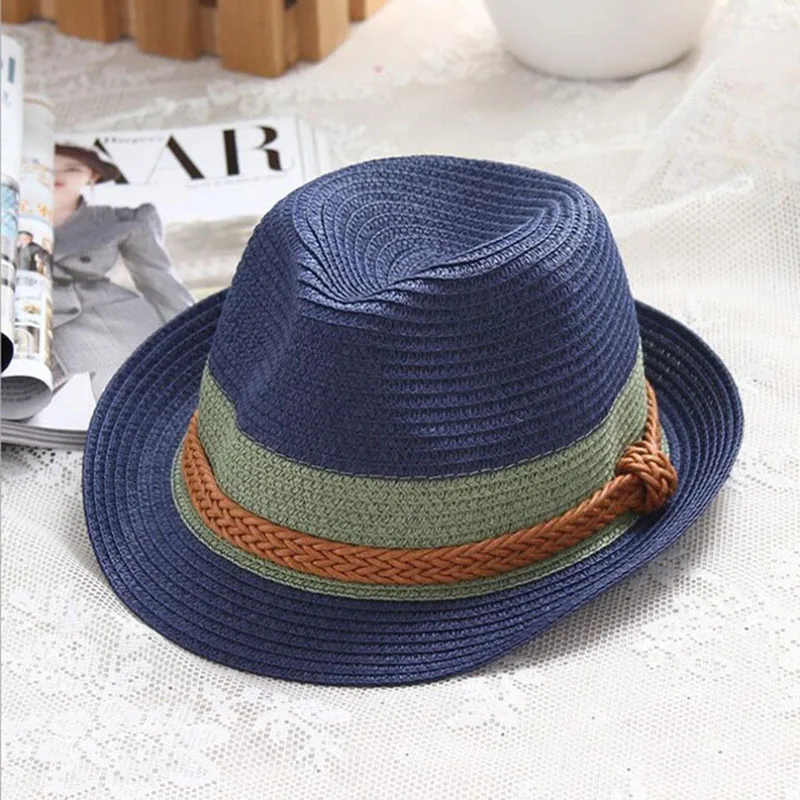 Summer Straw Ladies Hats Women Men Golf Jazz Cap Panama Sun Visor Caps Saves Beach Hat Headband Outdoor Camping Travel Swimming (10)