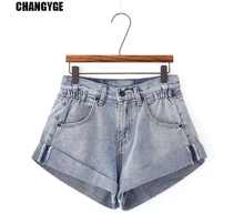 2019 Women Summer Pleat Curling Shorts Denim Hot Shorts Female Denim Casual Shorts High Waist Split Hem Denim Shorts For Women plus raw hem bleached denim shorts